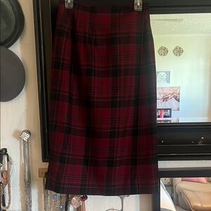 Plaid Red and Black Women's Skirt